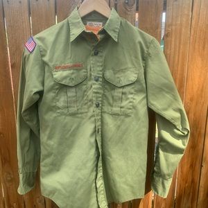 Official Boy Scouts green Button Up